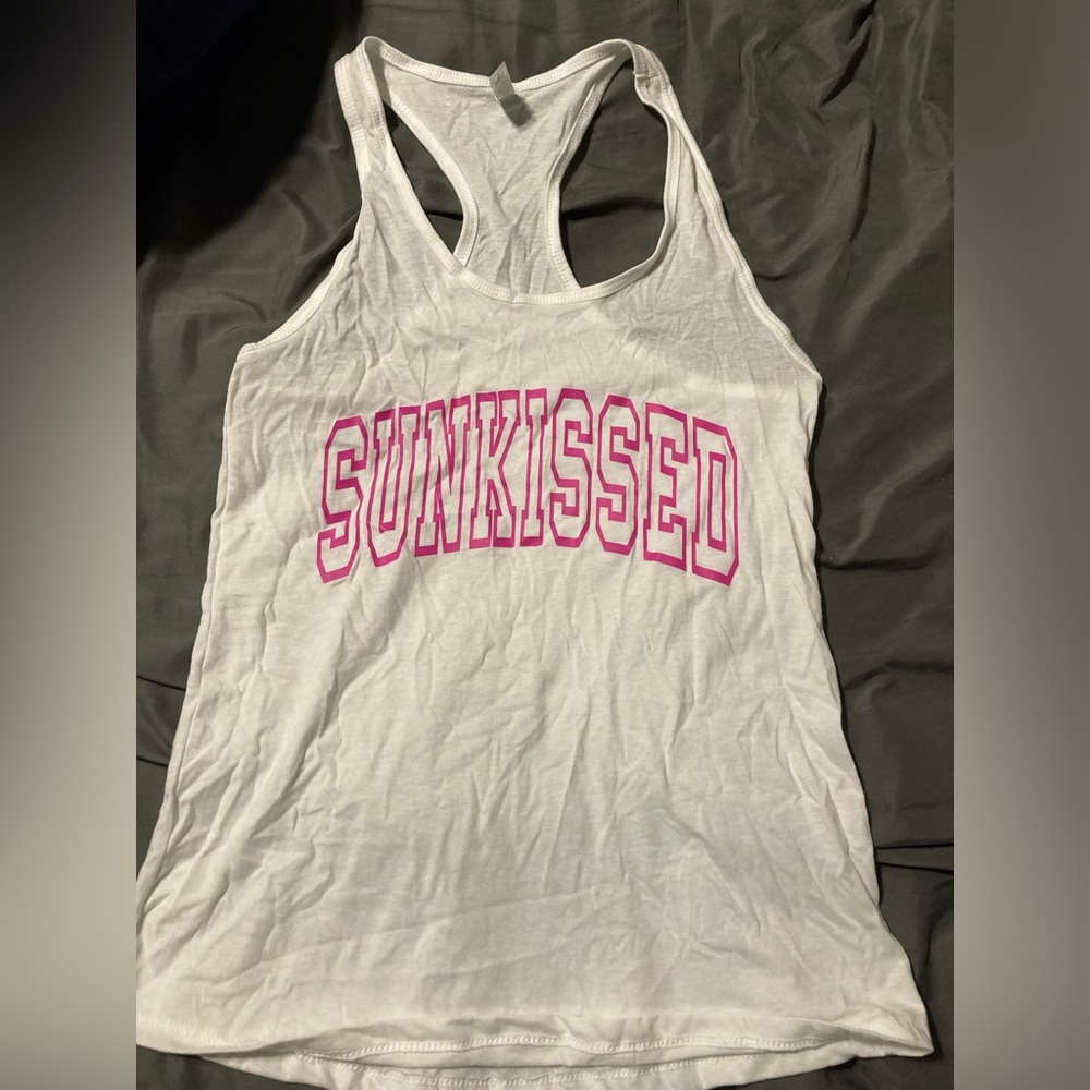 “Sunkissed” large racer back tank top